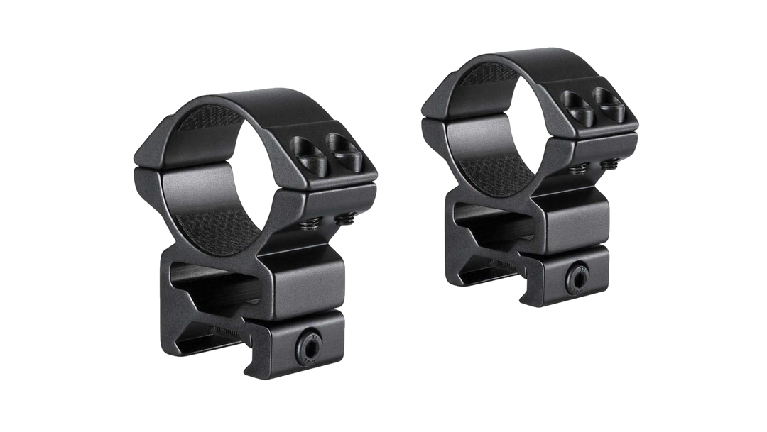 Hawke Match Mount 30 mm high Weaver rings, transparent background