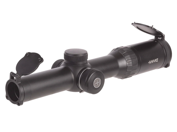 Hawke XB30 Pro scope with flip-up lens covers, transparent background